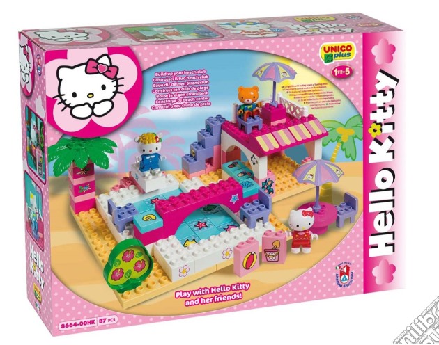 Androni: Unico Plus - Costruzioni 2-5 Anni - Hello Kitty - Piscina (Made In Italy) gioco
