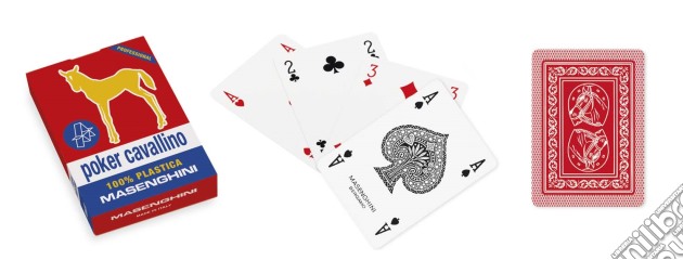 Masenghini: Carte Da Gioco Poker Cavallino Oro Plastica Rosso gioco di Dal Negro