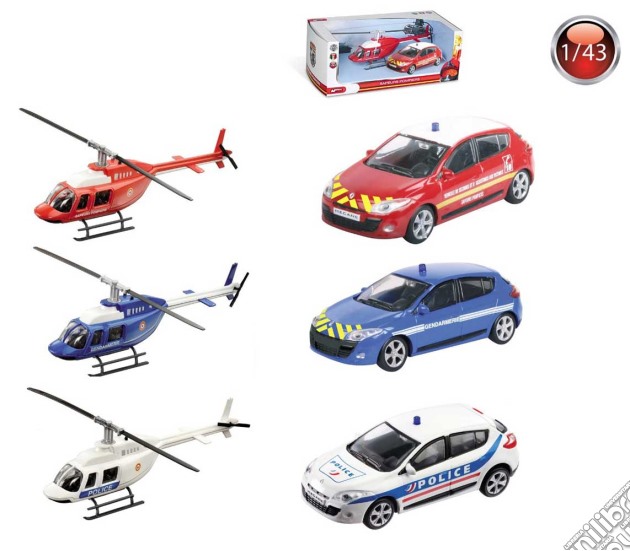 Mondo Motors: Set Helicotper Car France With Megane gioco di Mondo Motors