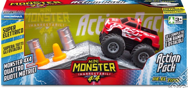 Mini Monster 4X4 - Auto Elettrica Inarrestabile Con 2 Rampe Ed Accessori (un articolo senza possibilità di scelta) gioco di Re.el toys