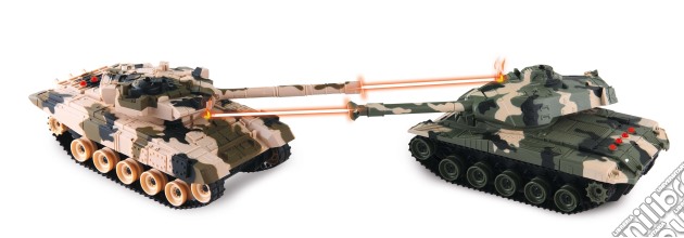 Battle Tank - Radiocomando A Controllo Completo Con Frequenze Differenziate Assortite - Cannone A Comando Infrared gioco di Re.el toys