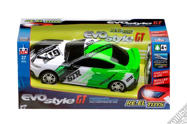 Re.El Toys 2242 - Evo Style Gt 19 Cm Verde Scala 1:24 Con Radiocomando E Luci gioco di Re.el toys