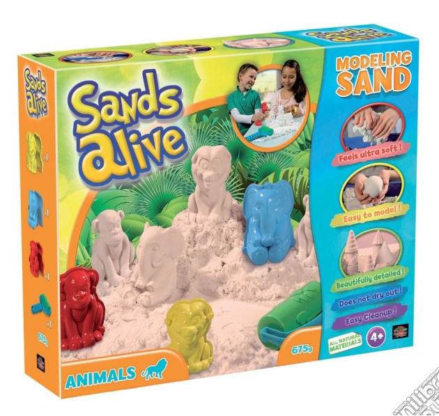 Sands Alive - Super Sabbia - Animali - Vaschetta Con Sabbia, 3 Formine + 1 Attrezzo gioco di The Box