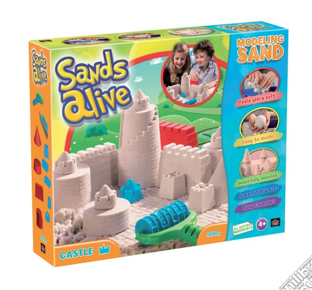 Sands Alive - Super Sabbia - Castello - Vaschetta Con Sabbia, 7 Formine + 2 Attrezzi gioco di The Box