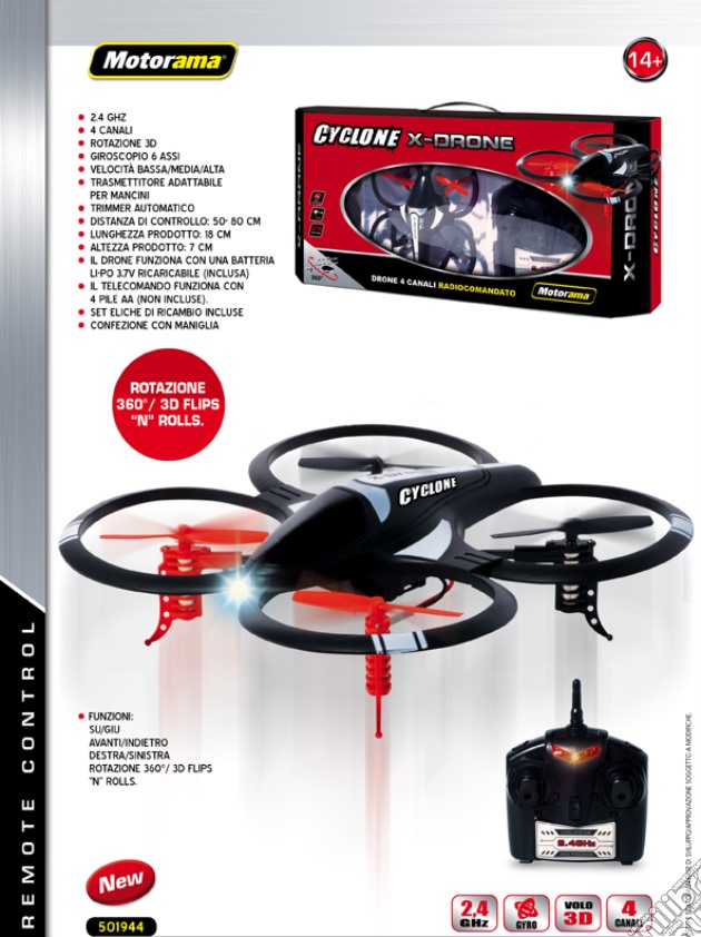 Motorama - Cyclone X-Drone Elicottero Radiocomandato gioco di Motorama