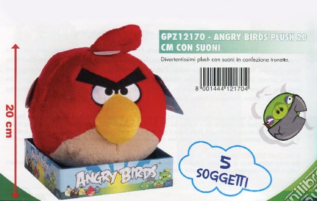 Angry Birds - Peluche Cm 20 Con Suoni gioco