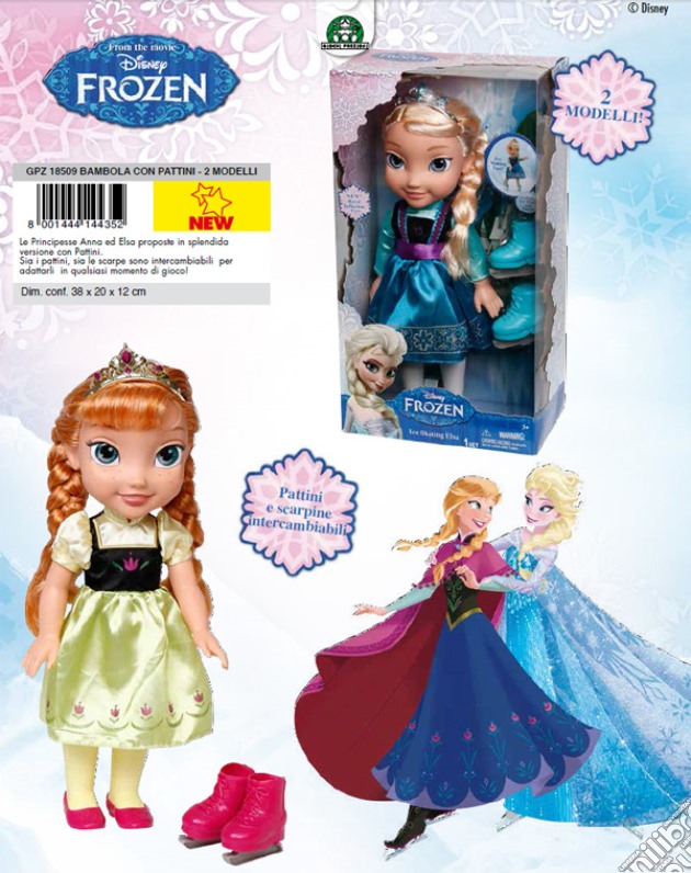 Frozen - Bambola Con Pattini (Elsa / Anna) gioco di Giochi Preziosi