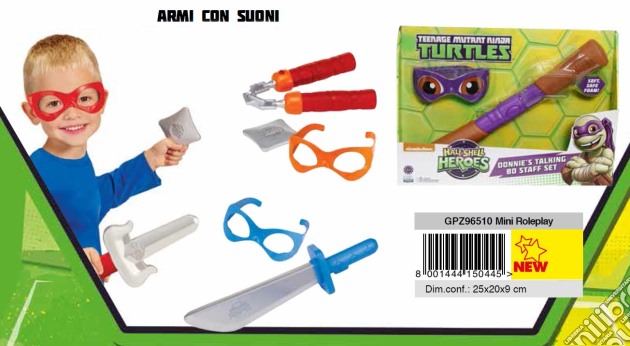 Teenage Mutant Ninja Turtles - Mini Heroes - Role Play - Set Maschera E Arma gioco di Giochi Preziosi