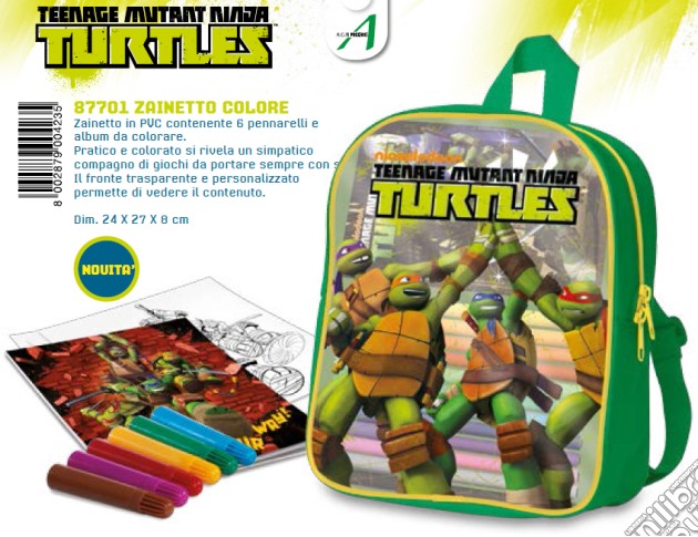 Teenage Mutant Ninja Turtles - Zainetto Colore gioco di Auguri Preziosi