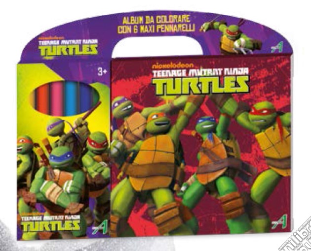 Teenage Mutant Ninja Turtles - Set 6 Maxi Pennarelli Con Album Da Colorare gioco di Auguri Preziosi