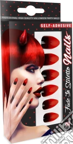 Widmann: Set Da 12 Unghie Stiletto Nere Sfumate Rosso Auto-Adesive giochi