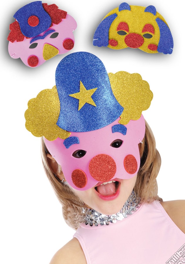 Carnival Toys 553 - Maschera Clown Bambino In Eva Con Glitter (un articolo senza possibilità di scelta) gioco