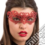 Carnival Toys: 772: Maschera In Plastica Intagliata C/Glitter Rossi In Busta C/Cav. giochi