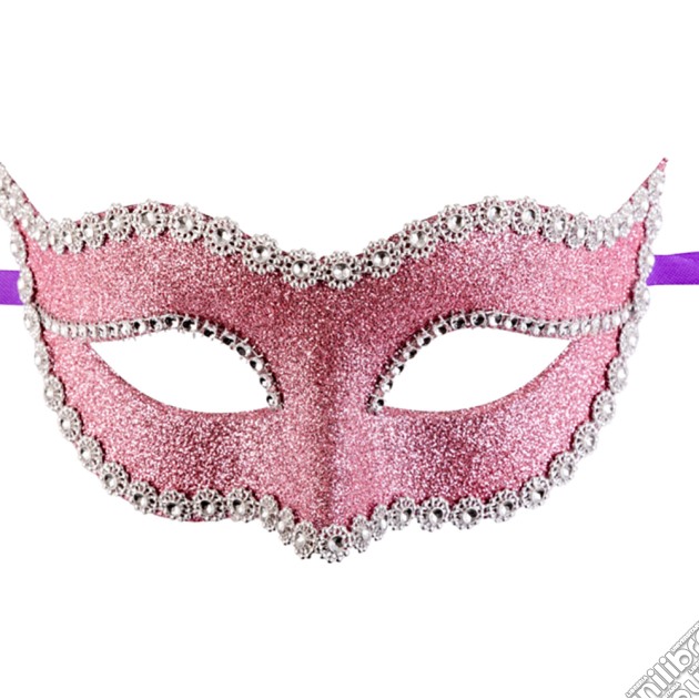 Maschera In Plastica C/Glitter Rosa In Busta C/Cav. gioco di Carnival Toys