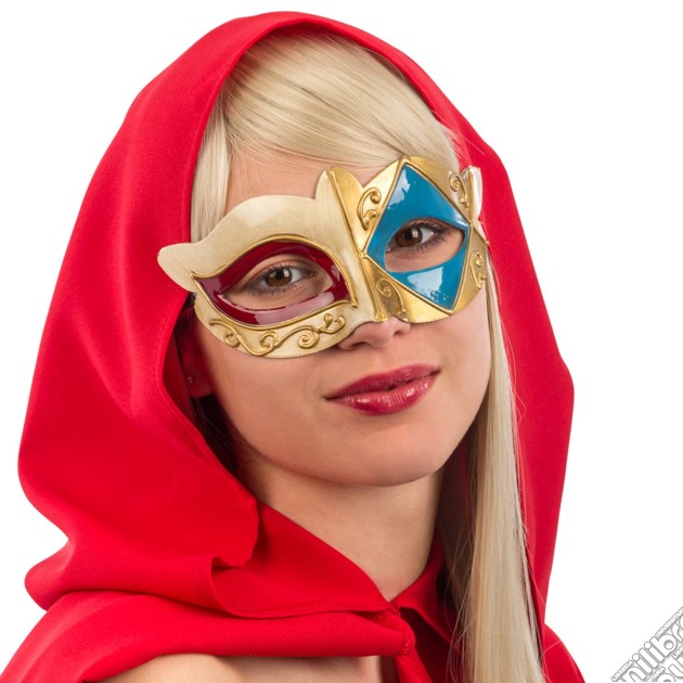 Carnival Toys 1332: Maschera Veneziana In Plastica C/Dec.Rosse E Azzurre Su Cartoncino gioco
