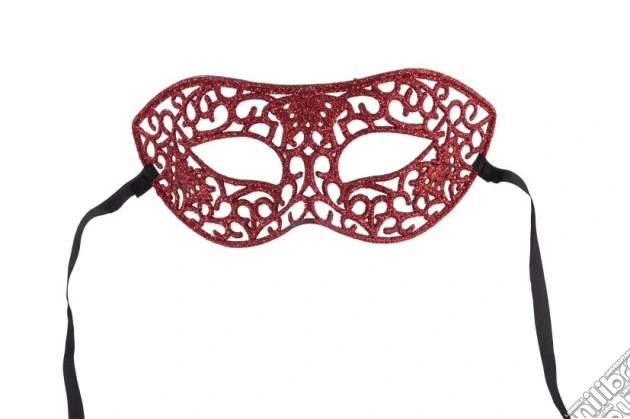 Carnival Toys: 1382 - Maschera In Plastica Intagliata Con Glitter Rossi gioco