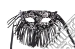 Carnival Toys: 1397 - Maschera In Plastica Con Vellutino Nero Damascato Argento E Frange giochi
