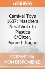 Carnival Toys 1637: Maschera Nera/Viola In Plastica C/Glitter, Piume E Ragno gioco