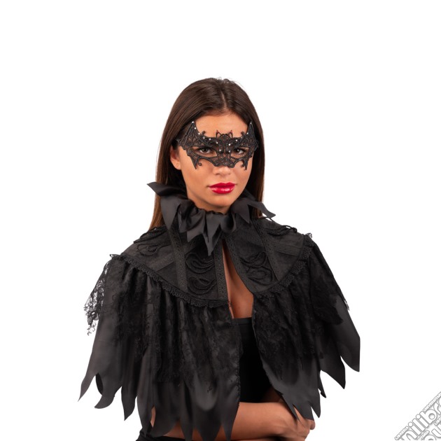 Maschera Pipistrello In Tessuto Macrame' Con Strass Su Cartoncino gioco di Carnival Toys