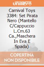 Carnival Toys 3384: Set Pirata Nero (Mantello C/Cappuccio L.Cm.63 Ca.,Maschera In Eva E Spada) gioco