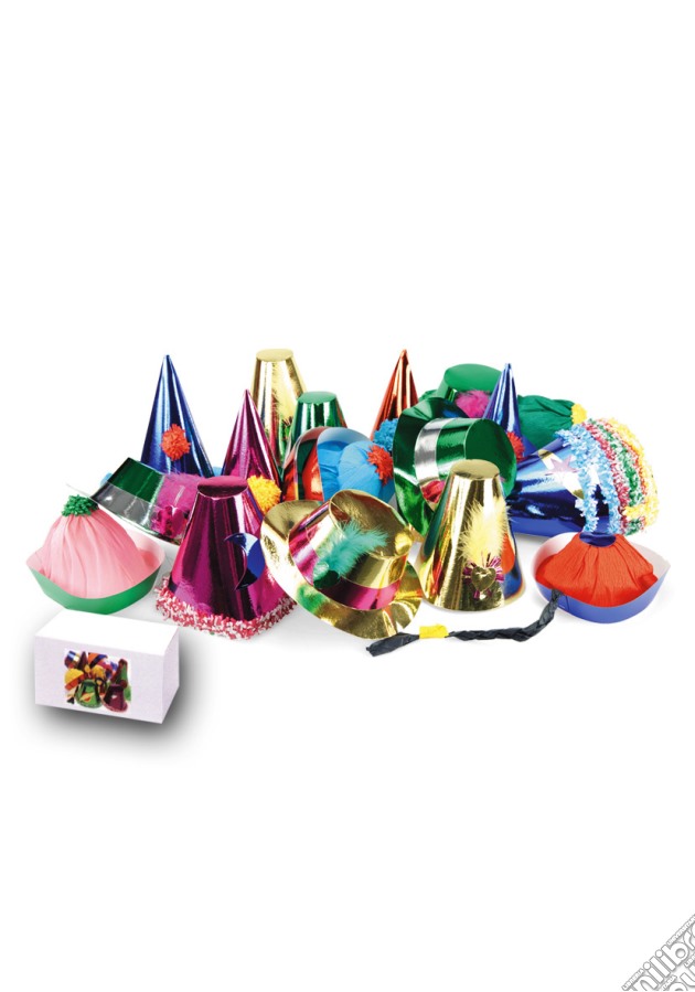 Carnival Toys: 4422: 50 Cappelli Grandi Metallizzati In Carta H.Cm.10/25 Ca. Mod.Ass. gioco