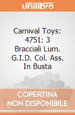 Carnival Toys: 4751: 3 Bracciali Lum. G.I.D. Col. Ass. In Busta gioco