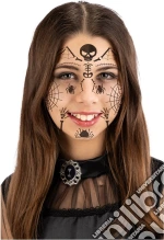 Carnival Toys: Cartella Tatuaggi Viso Scheletrino In Busta Su Cartoncino giochi