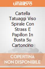 Cartella Tatuaggi Viso Spirale Con Strass E Papillon In Busta Su Cartoncino giochi
