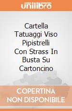 Cartella Tatuaggi Viso Pipistrelli Con Strass In Busta Su Cartoncino giochi