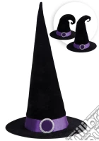 Carnival Toys 5439: Cappello Strega Nero Modellabile In Tessuto C/ Dec. Viola E Fibbia H.Cm.50 Ca. gioco