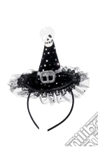 Carnival Toys 6185: Cappellino Strega Nero In Velluto A Pois C/Dec.Argento E Teschietto H.Cm.11 Ca. gioco