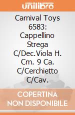 Carnival Toys 6583: Cappellino Strega C/Dec.Viola H. Cm. 9 Ca. C/Cerchietto C/Cav. gioco
