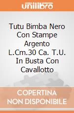 Tutu Bimba Nero Con Stampe Argento L.Cm.30 Ca. T.U. In Busta Con Cavallotto giochi