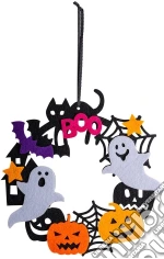 Carnival Toys: Ghirlanda Halloween Nera In Feltro Diam.Cm.18 Ca. Con Cavallotto giochi
