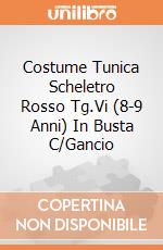 Costume Tunica Scheletro Rosso Tg.Vi (8-9 Anni) In Busta C/Gancio giochi