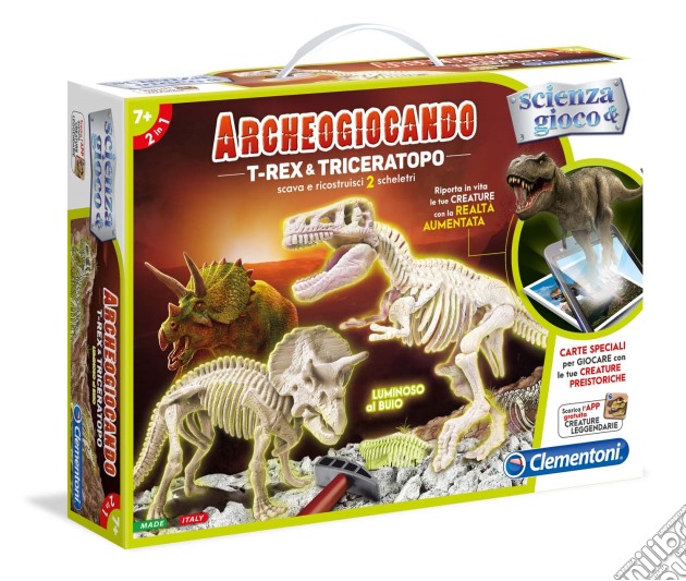 Scienza E Gioco - Archeogiocando - T-Rex E Triceratopo gioco di Clementoni