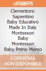 Clementoni: Sapientino Baby Educativo Made In Italy Montessori Baby Montessori Baby Primo Memo gioco