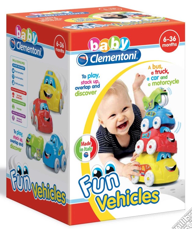 Baby Clementoni - Veicoli Attivita' Scopri E Impila gioco di Clementoni