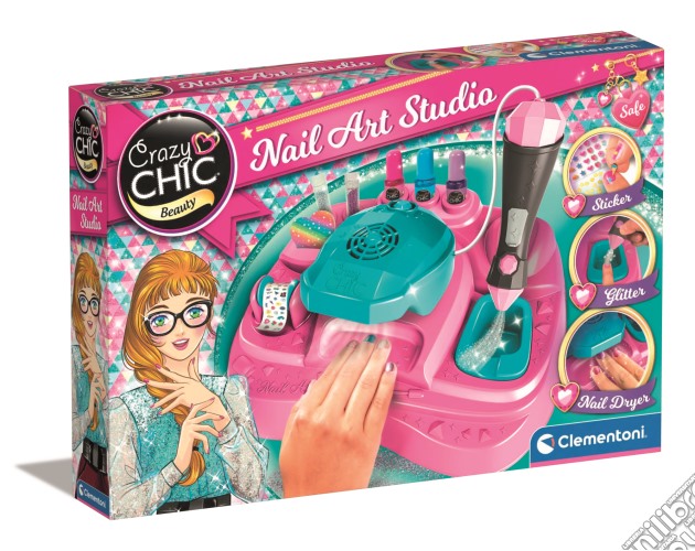 Clementoni: Bambina Giochi Creativi Crazy Chic - Nail Art Studio gioco