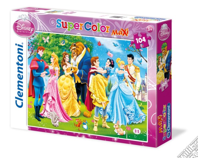 Principesse Disney Con Principi - Puzzle Maxi 104 Pz puzzle di Clementoni