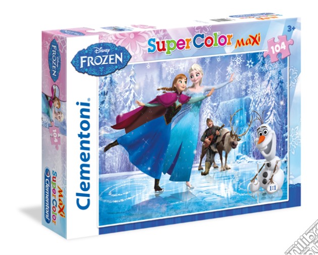 Frozen - Puzzle 104 Maxi - Pattinaggio Sul Ghiaccio gioco di Clementoni