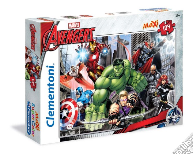 Marvel: Clementoni - Puzzle Maxi 104 Pz - Avengers - Pronti Alla Battaglia puzzle