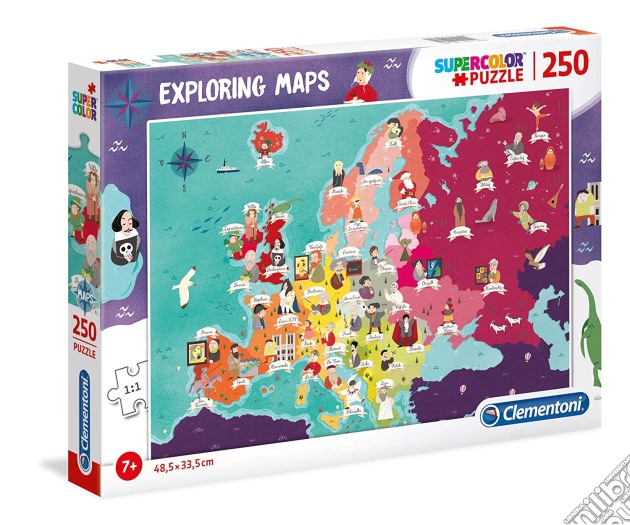 Clementoni: Puzzle Exploring Maps 250 Pz - Great People In Europe puzzle