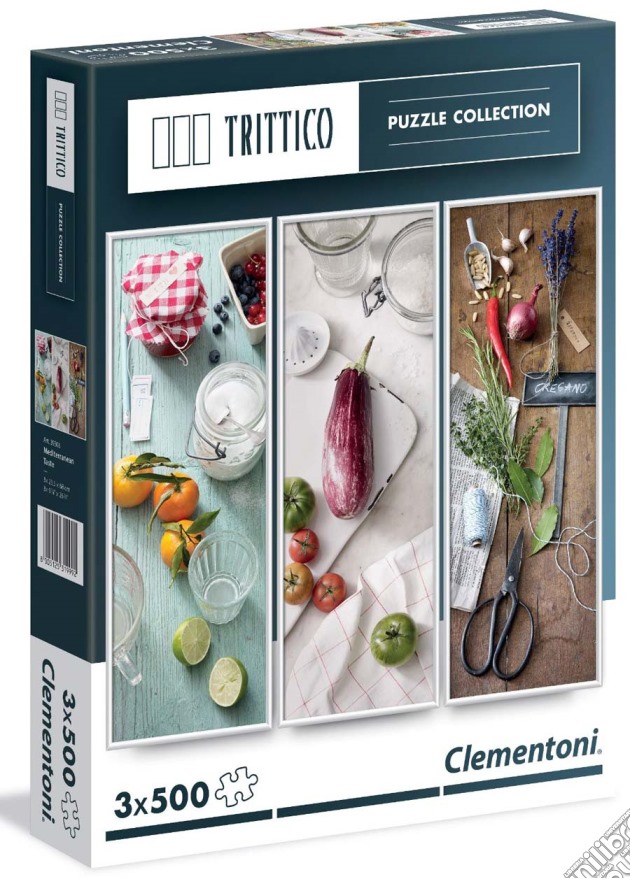 Puzzle - Trittico 3 X 500 Pz - Gusto Mediterraneo puzzle di Clementoni