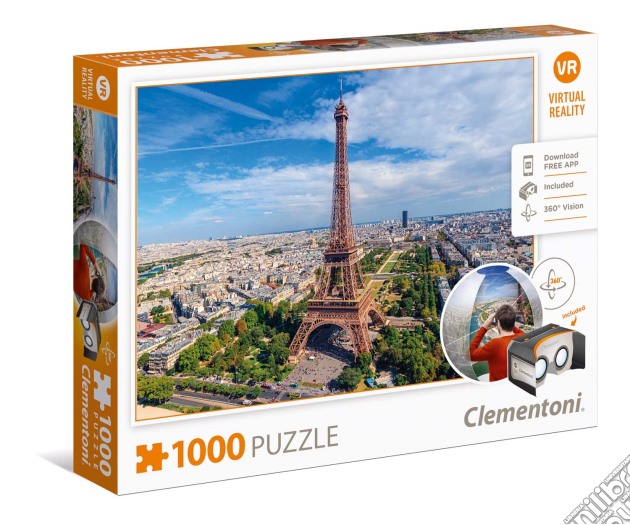 Puzzle 1000 Pz - Virtual Reality - Paris puzzle di Clementoni