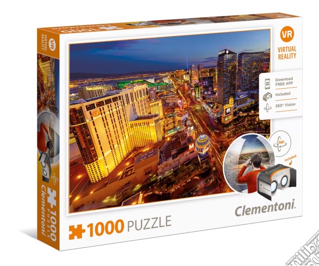 Puzzle 1000 Pz - Virtual Reality - Las Vegas puzzle di Clementoni