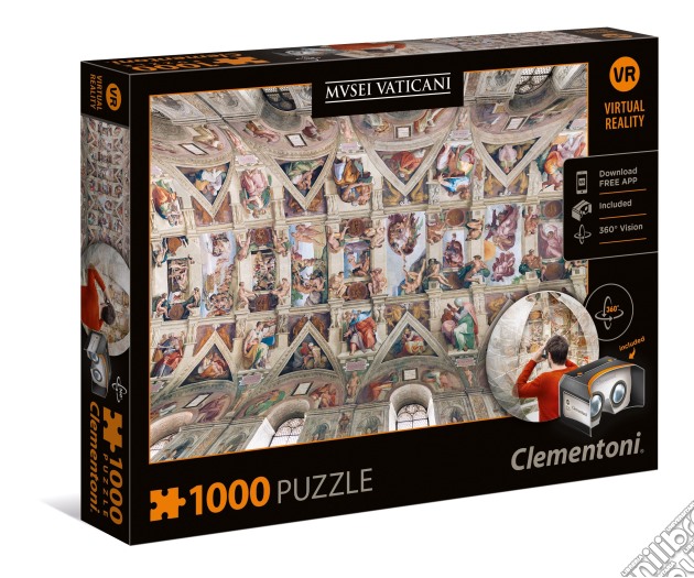 Puzzle 1000 Pz - Virtual Reality - Volta Della Cappella Sistina puzzle di Clementoni