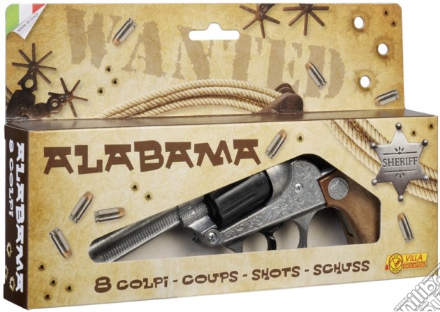 Pistola 8 Colpi - Alabama Old Metal gioco di Villa Giocattoli