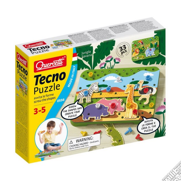 Quercetti 0556 - Tecno Puzzle Jungla E Savana gioco di Quercetti