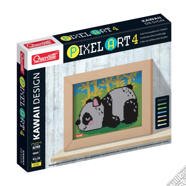 Quercetti: Pixel Art - 4 Kawaii Design Panda gioco